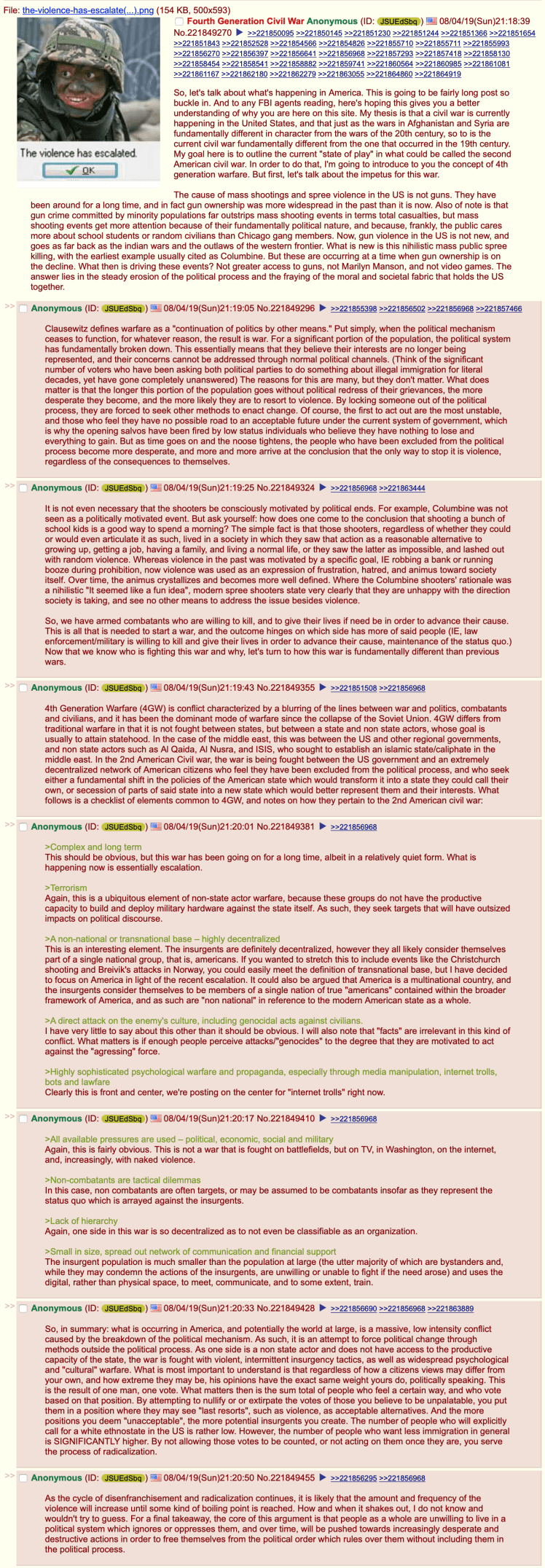 4th generational civil war